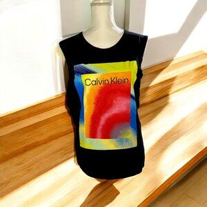 Calvin Klein Black Sleeveless Cotton Tee – LOVE Collection - Adult Size Small